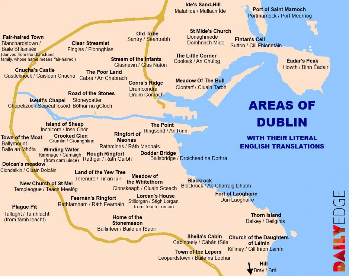 mapu Dublin predmestia