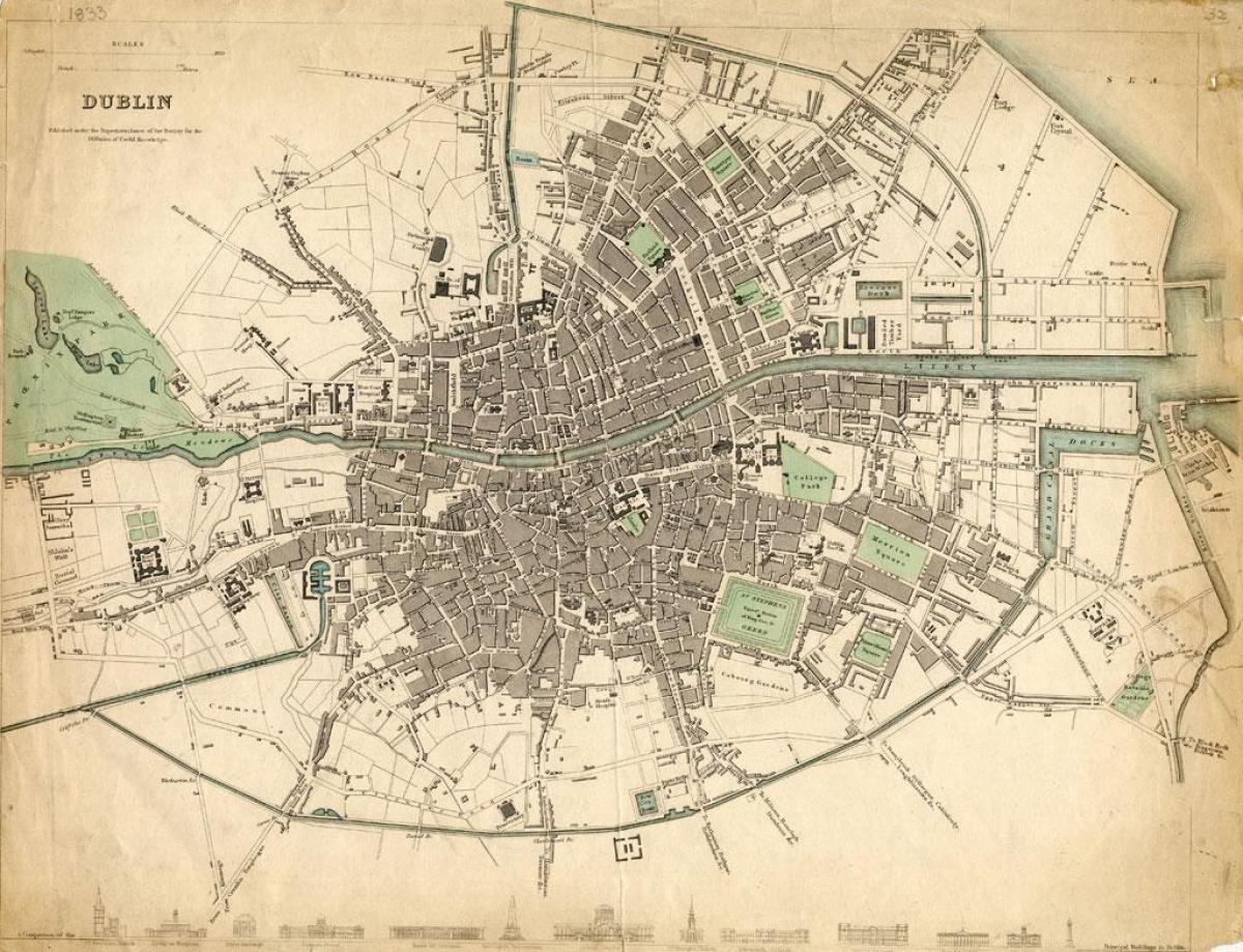 mapu Dublin v roku 1916
