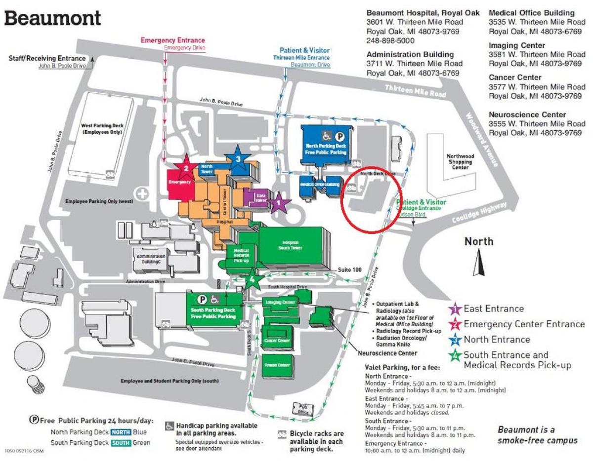 mapa Beaumont hospital