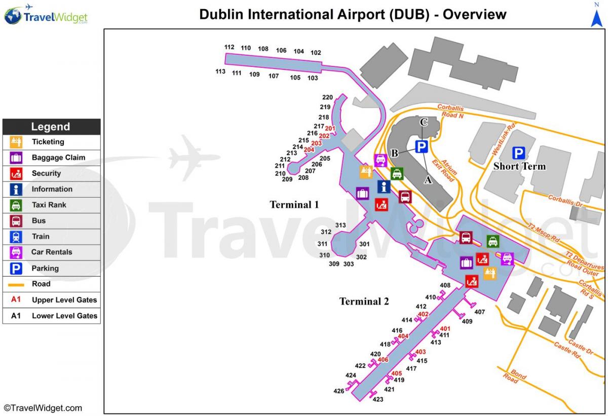 Dublin airport parkovisko mapu