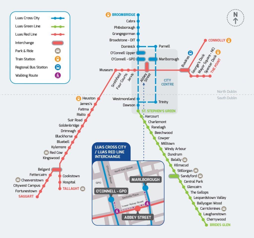 Luas kríž mesto trasy mapu