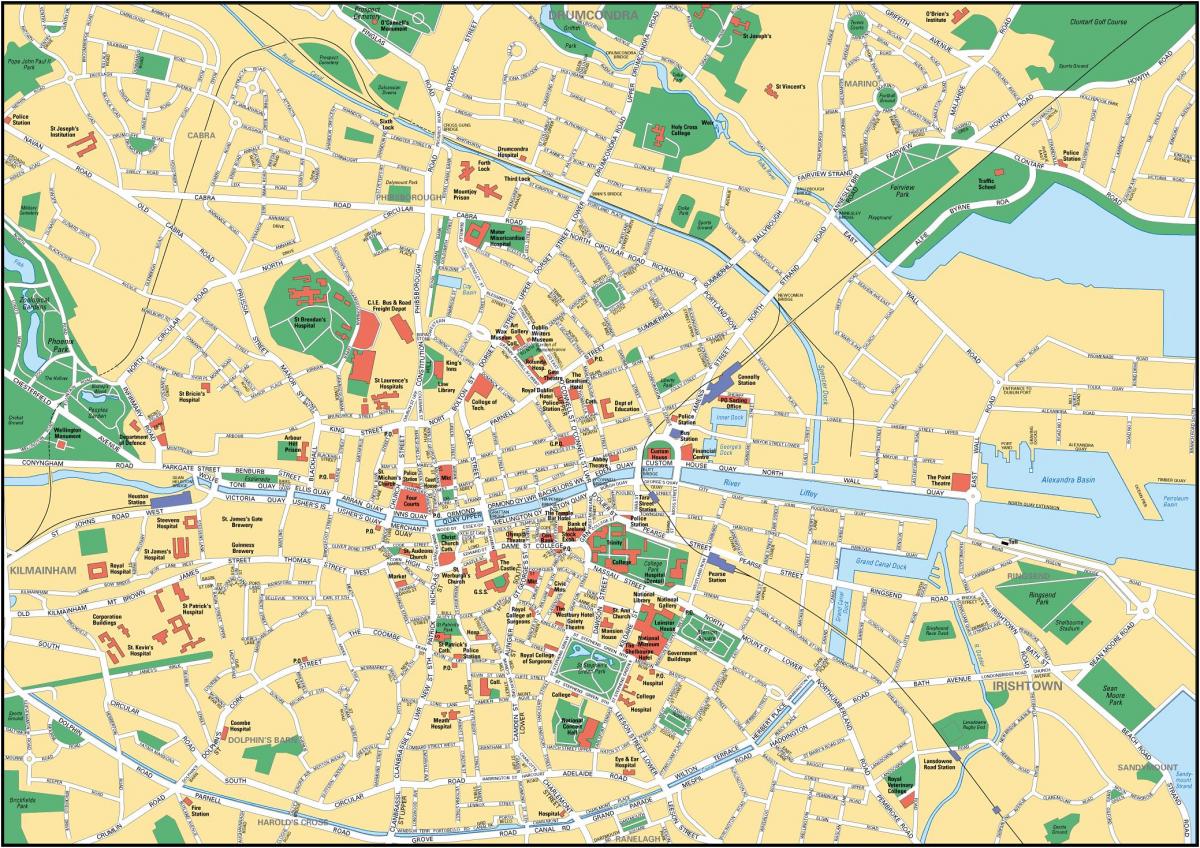 mapa mesta Dublin