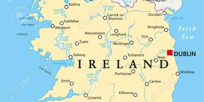 Dublin írsko mapu