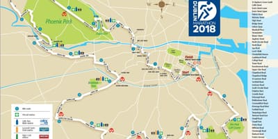 Dublin city marathon trasy mapu