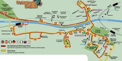 City sightseeing Dublin mapu