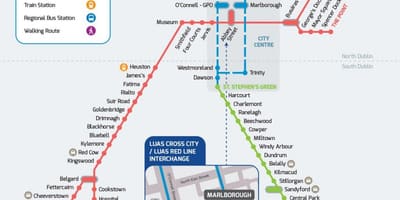 Luas kríž mesto trasy mapu